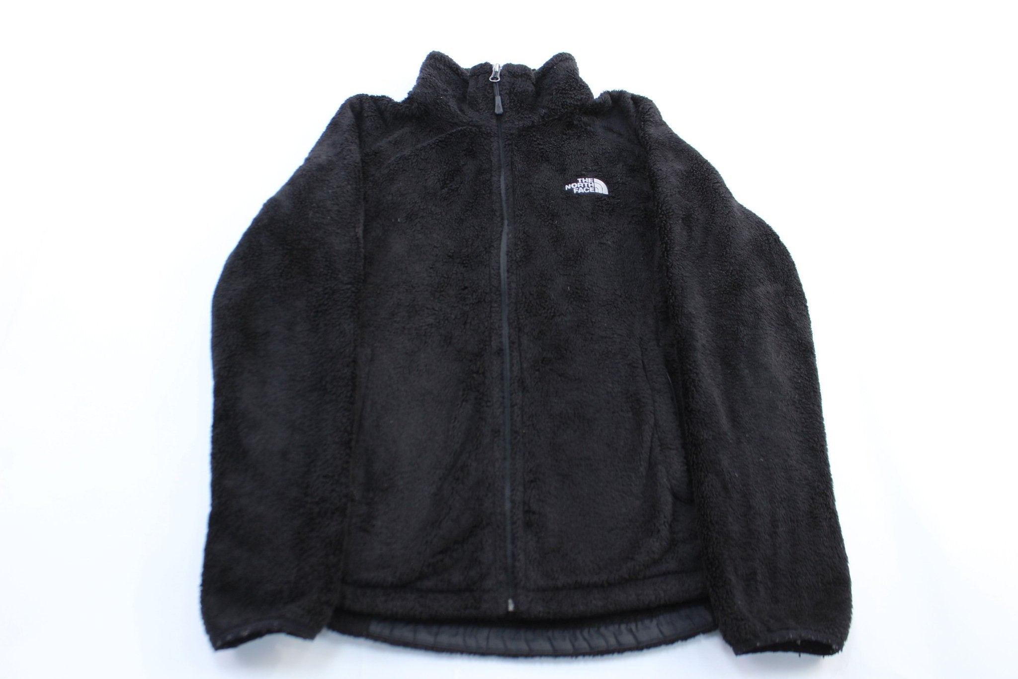 Women's The North Face Embroidered Logo Black Zip Up Jacket - ThriftedThreads.com