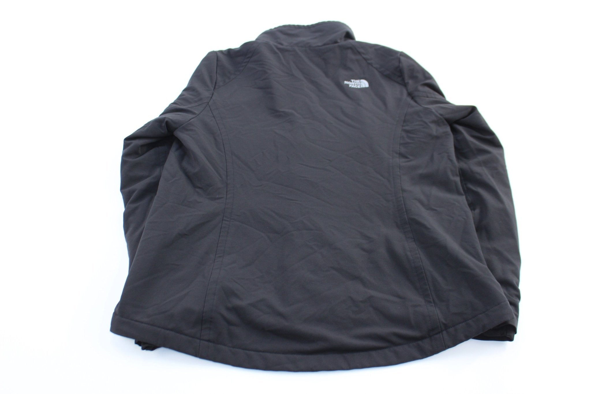 Women's The North Face Embroidered Logo Black Zip Up Jacket - ThriftedThreads.com
