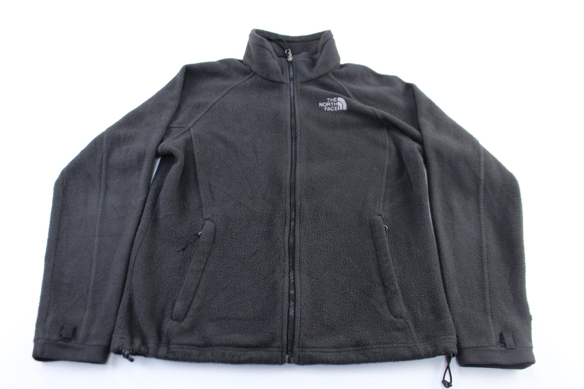 Women's The North Face Embroidered Logo Black Zip Up Jacket - ThriftedThreads.com