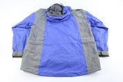 Women's The North Face Embroidered Logo Blue & Grey Zip Up Jacket - ThriftedThreads.com