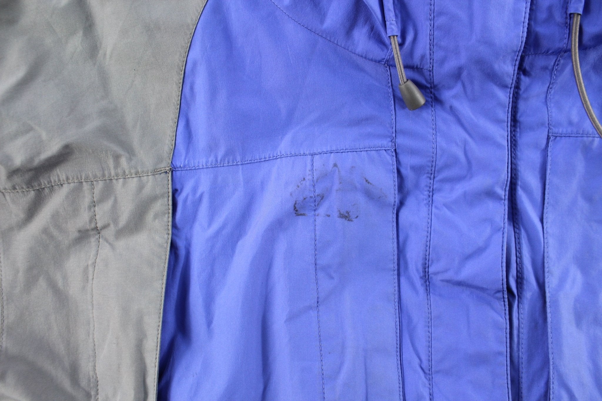 Women's The North Face Embroidered Logo Blue & Grey Zip Up Jacket - ThriftedThreads.com