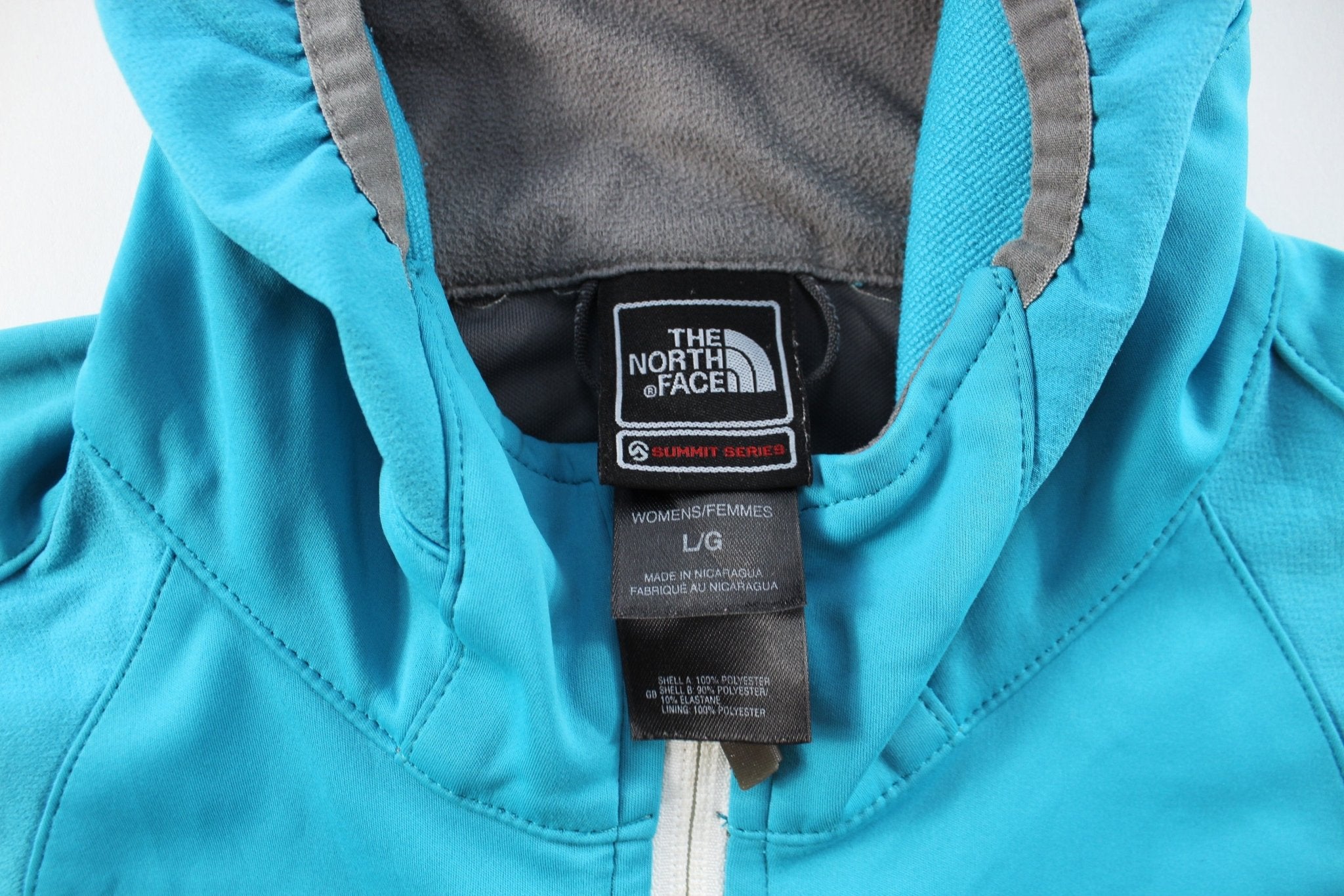 Women's The North Face Embroidered Logo Blue Zip Up Jacket - ThriftedThreads.com