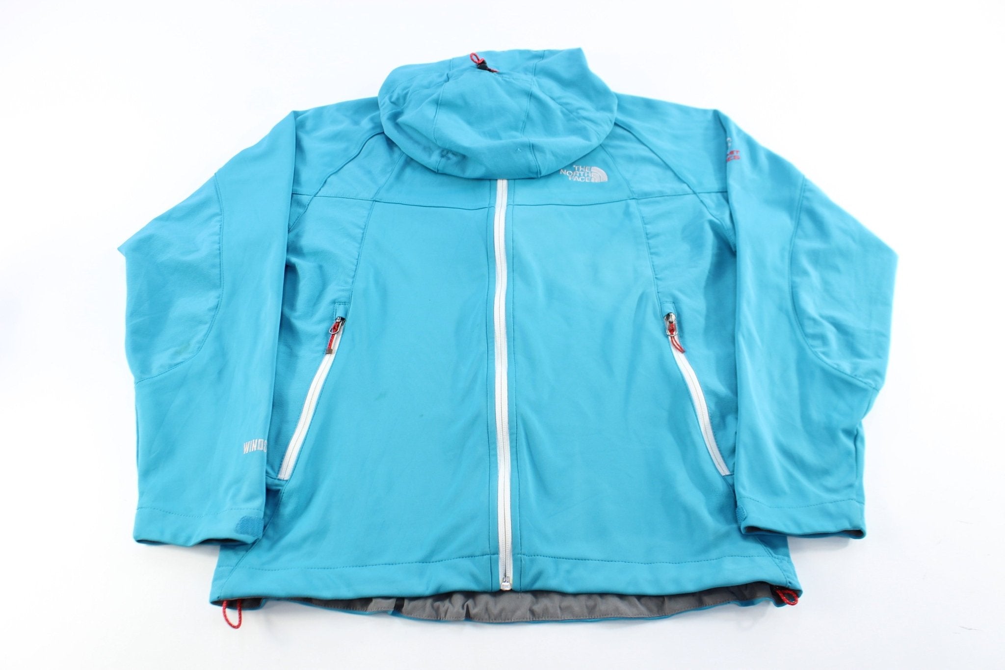 Women's The North Face Embroidered Logo Blue Zip Up Jacket - ThriftedThreads.com