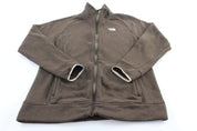 Women's The North Face Embroidered Logo Brown Zip Up Jacket - ThriftedThreads.com