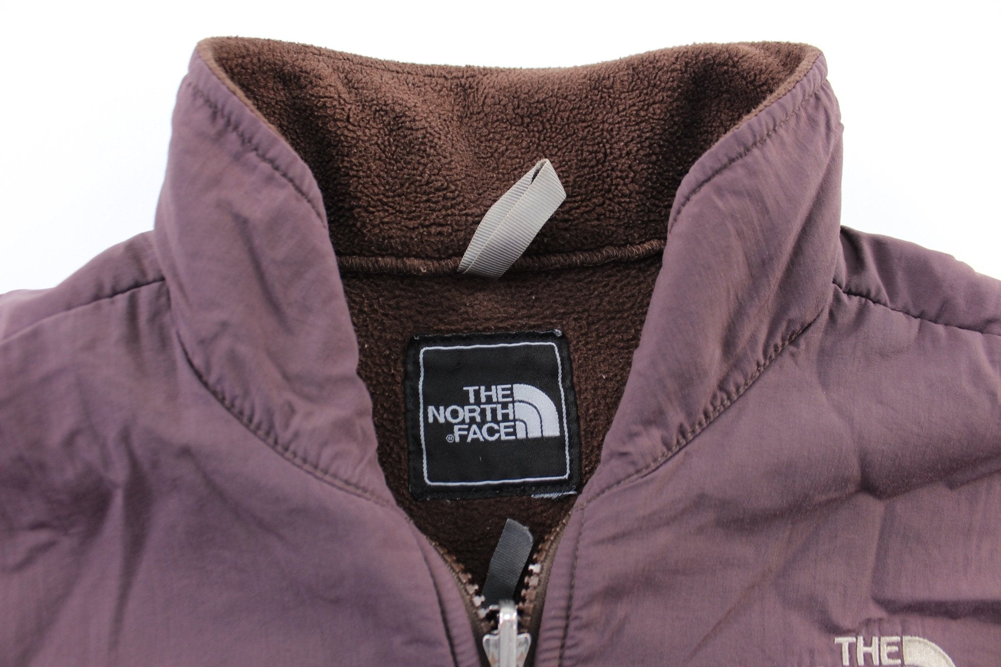 Women's The North Face Embroidered Logo Brown Zip Up Jacket - ThriftedThreads.com