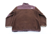 Women's The North Face Embroidered Logo Brown Zip Up Jacket - ThriftedThreads.com