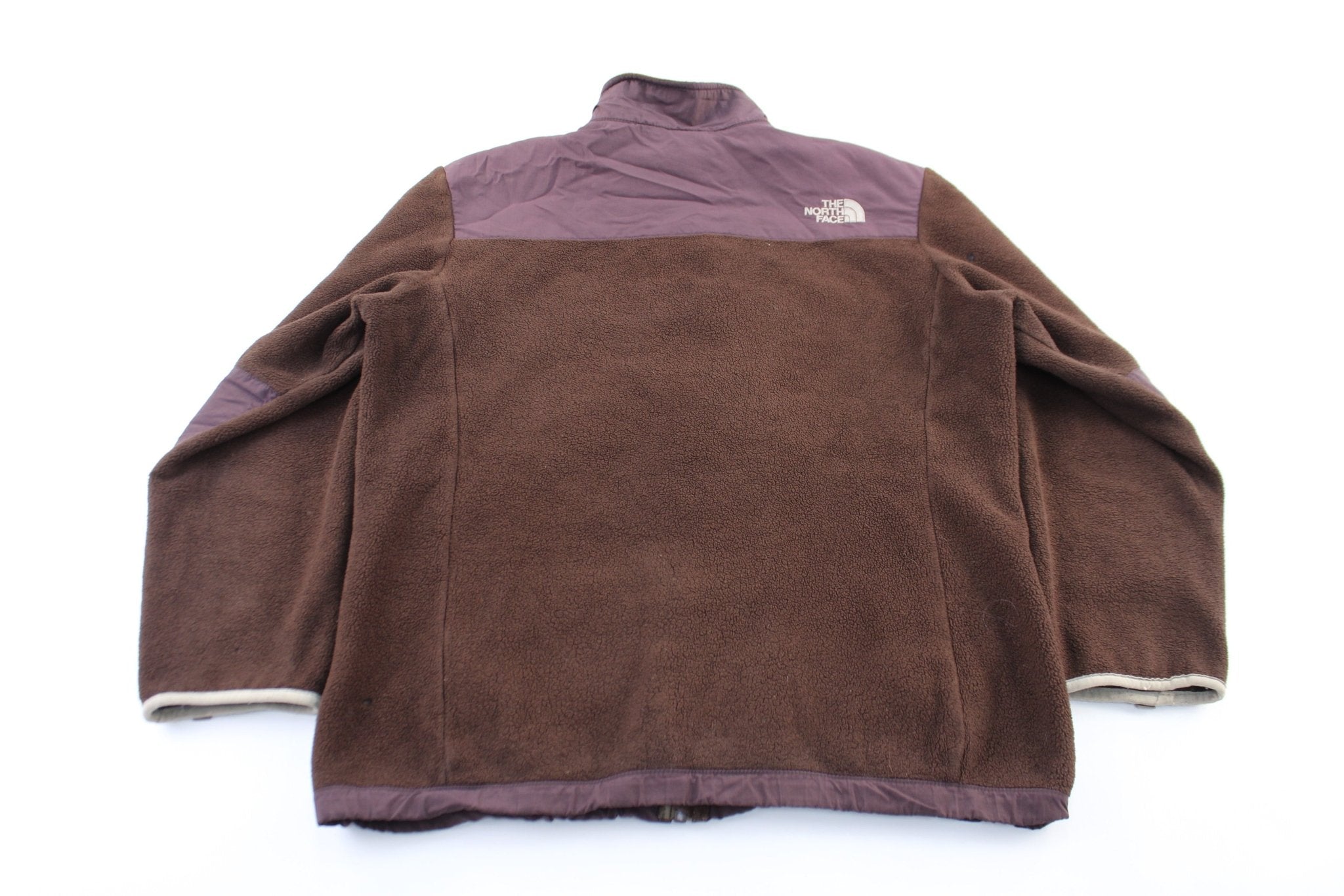 Women's The North Face Embroidered Logo Brown Zip Up Jacket - ThriftedThreads.com