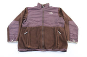 Women's The North Face Embroidered Logo Brown Zip Up Jacket - ThriftedThreads.com