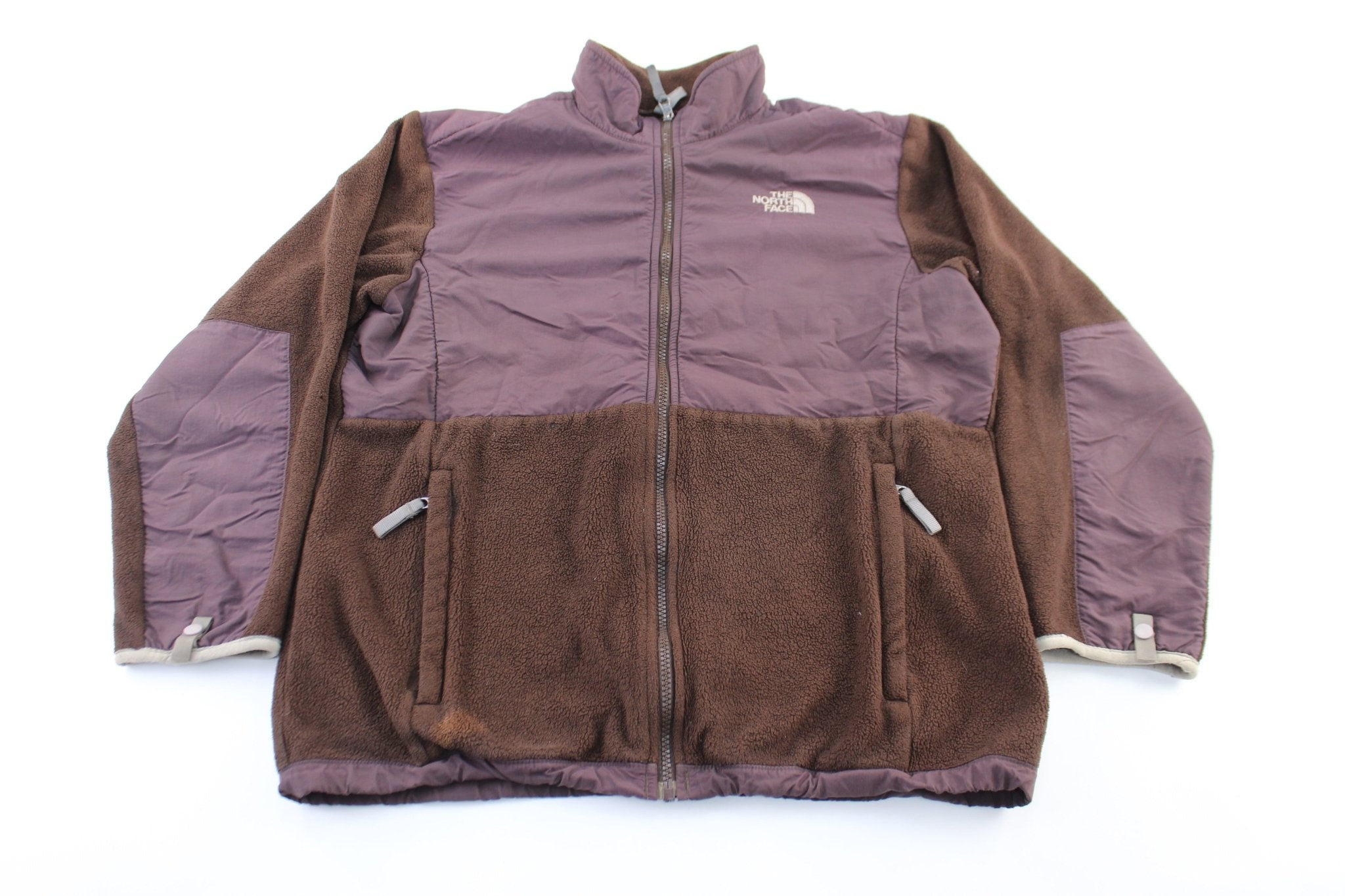 Women's The North Face Embroidered Logo Brown Zip Up Jacket - ThriftedThreads.com