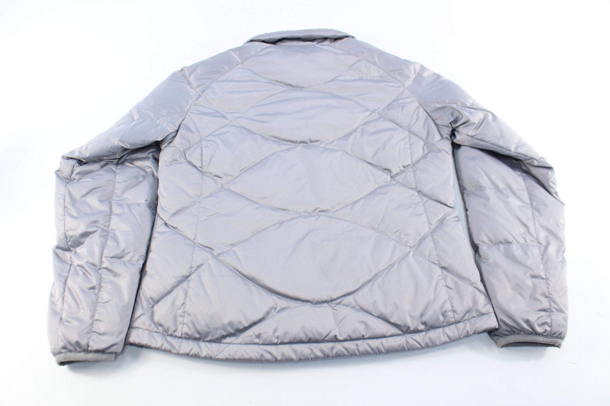 Women's The North Face Embroidered Logo Grey Zip Up Jacket - ThriftedThreads.com