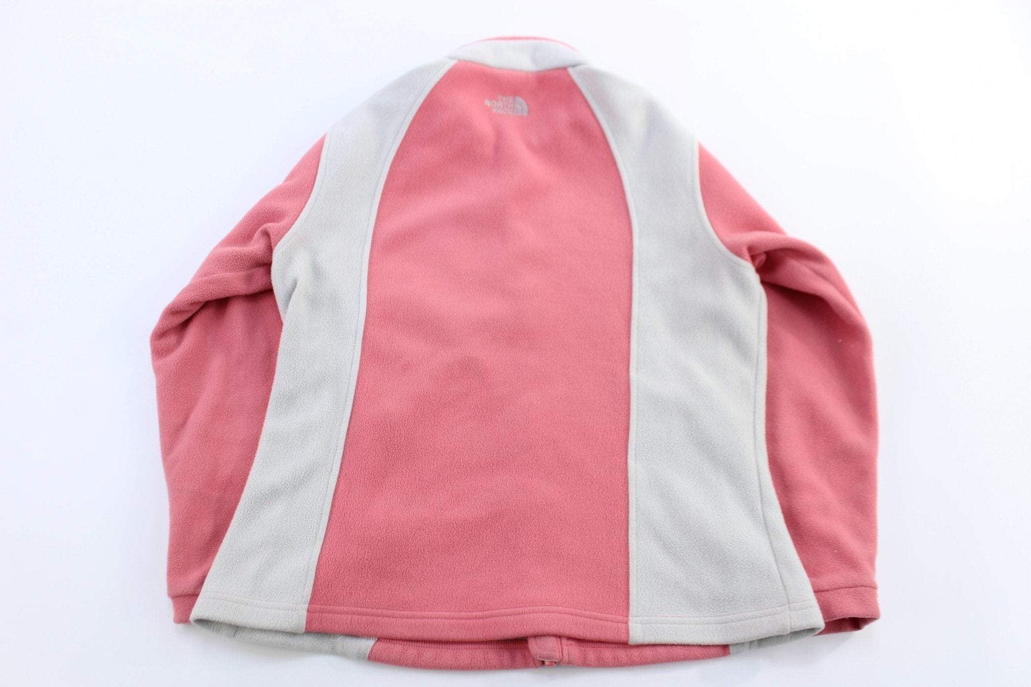Women's The North Face Embroidered Logo Pink & Grey Full Zip Jacket - Jacket - Thrifted Threads