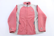 Women's The North Face Embroidered Logo Pink & Grey Full Zip Jacket - Jacket - Thrifted Threads