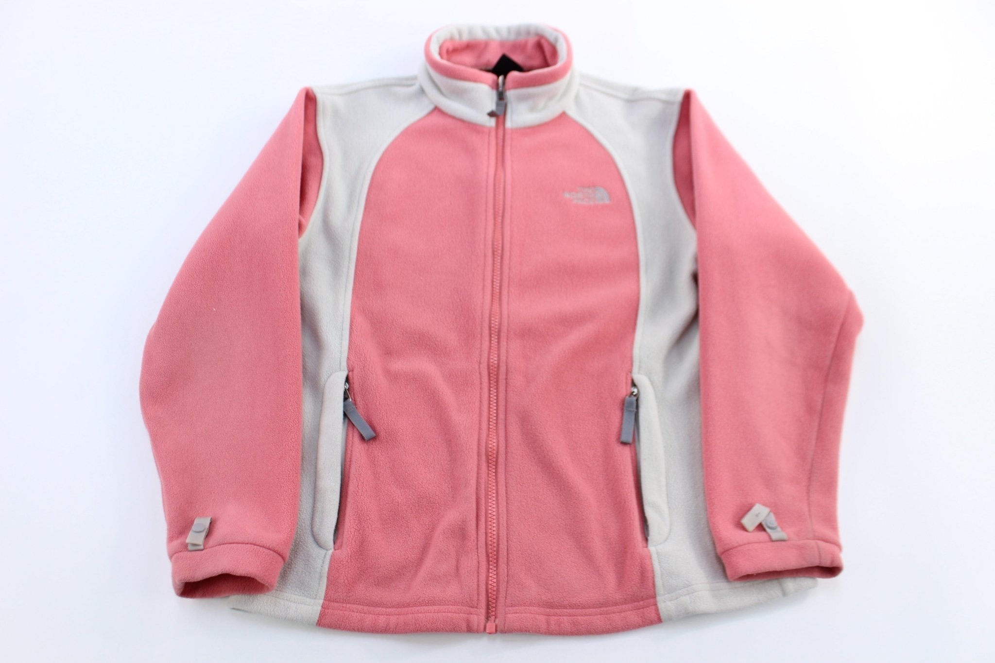 Women's The North Face Embroidered Logo Pink & Grey Full Zip Jacket - Jacket - Thrifted Threads