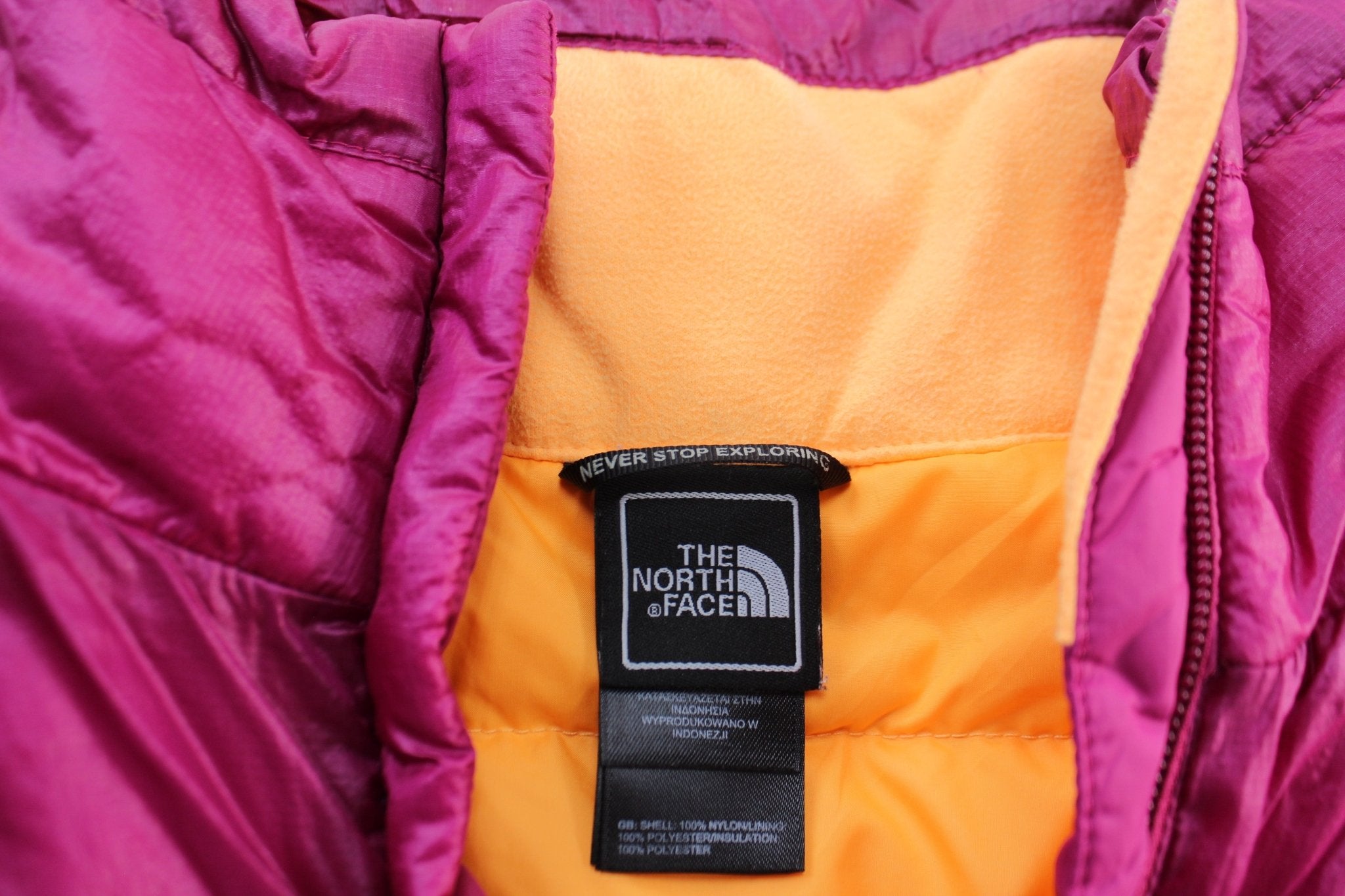 Women's The North Face Embroidered Logo Purple Puffer Vest - ThriftedThreads.com
