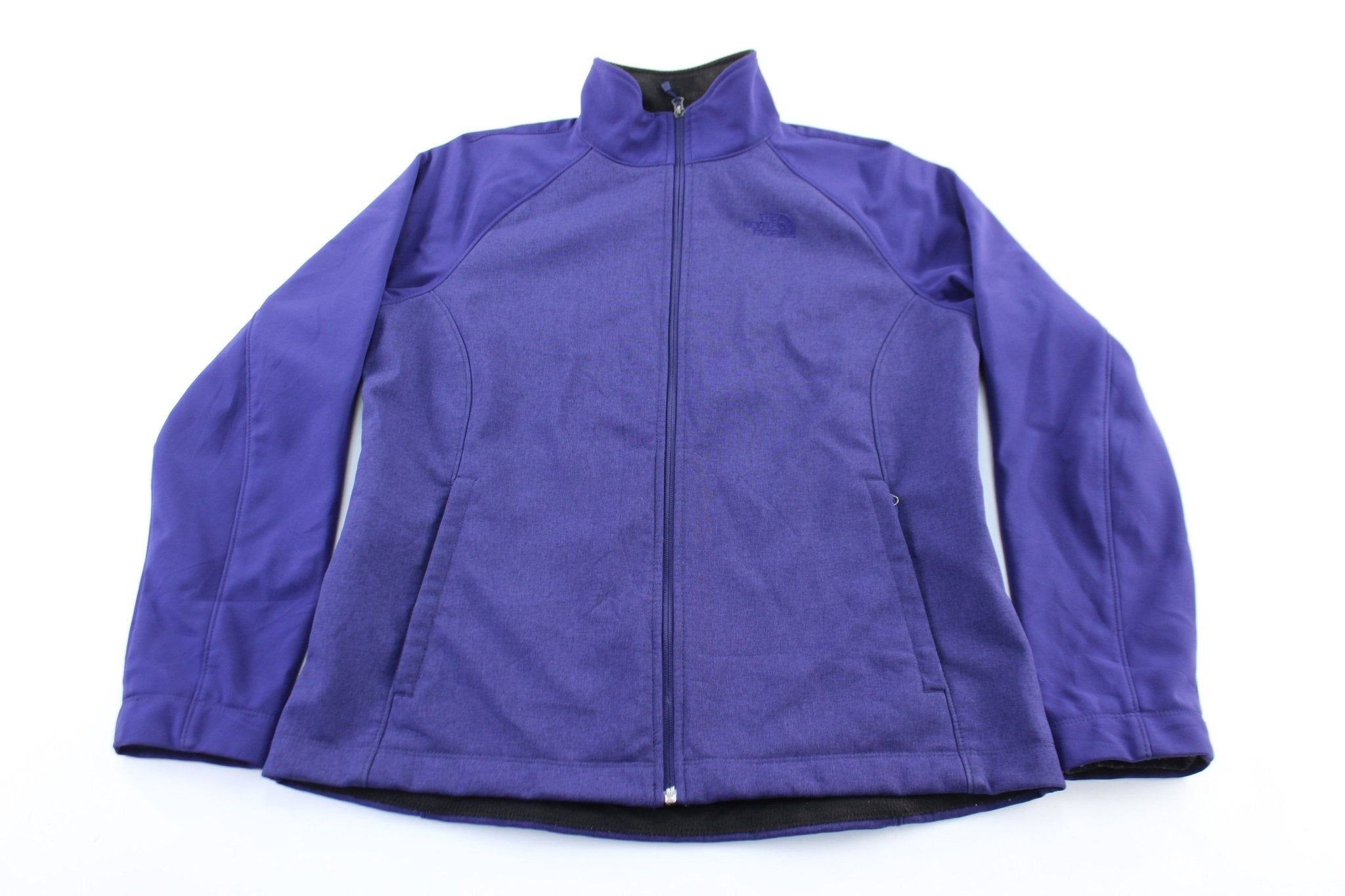 Women's The North Face Embroidered Logo Purple Zip Up Jacket - ThriftedThreads.com