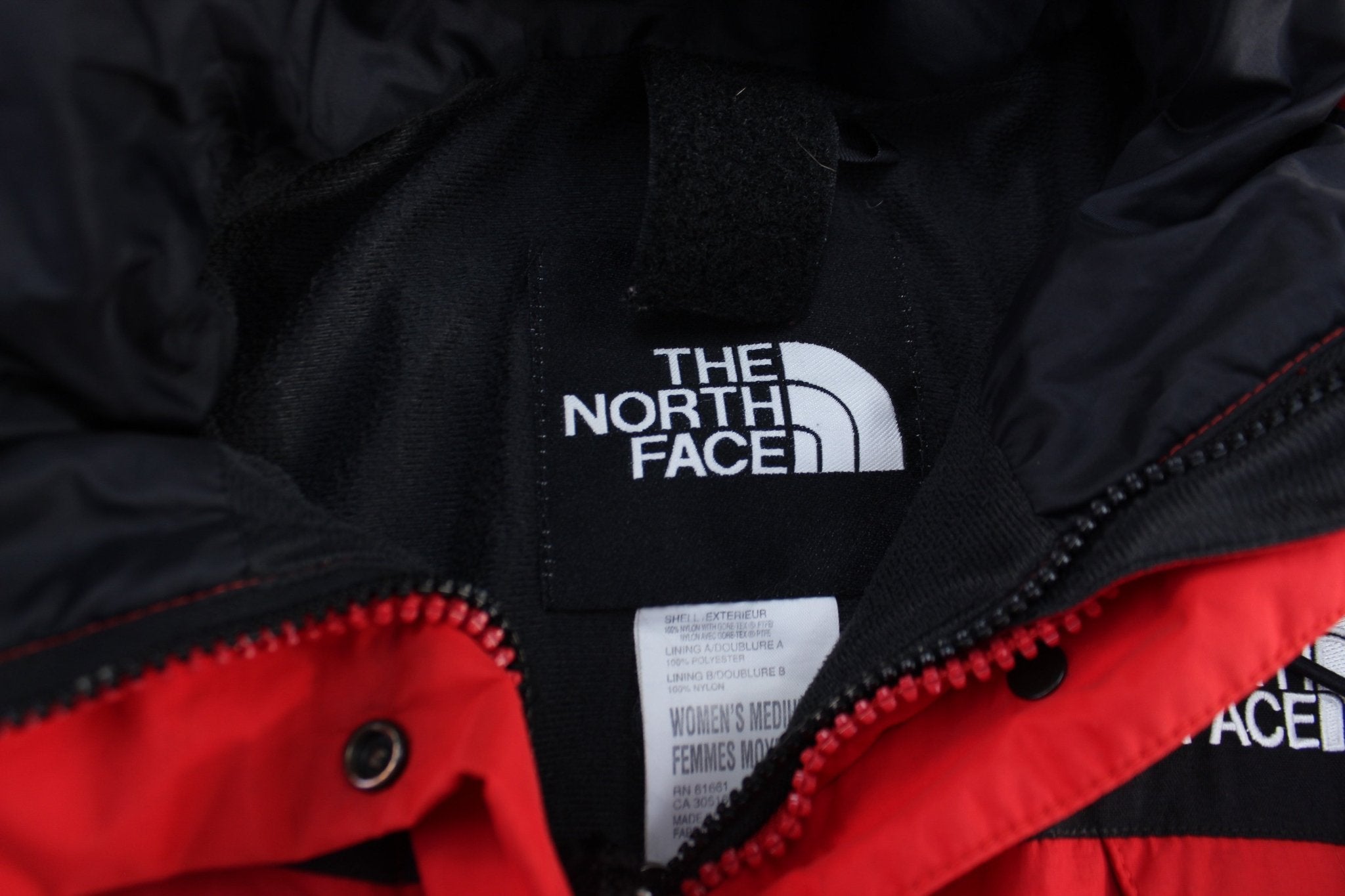Women's The North Face Embroidered Logo Red & Black Gore - Tex Jacket - ThriftedThreads.com