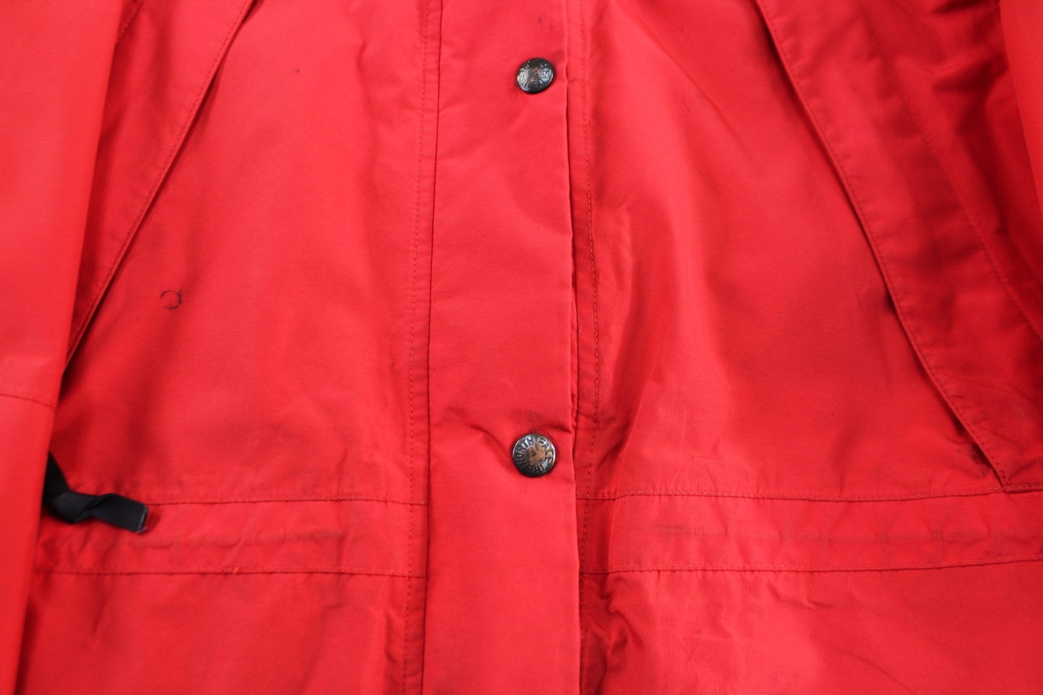 Women's The North Face Embroidered Logo Red & Black Gore - Tex Jacket - ThriftedThreads.com