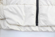 Women's The North Face Embroidered Logo White & Black Puffer Jacket - ThriftedThreads.com