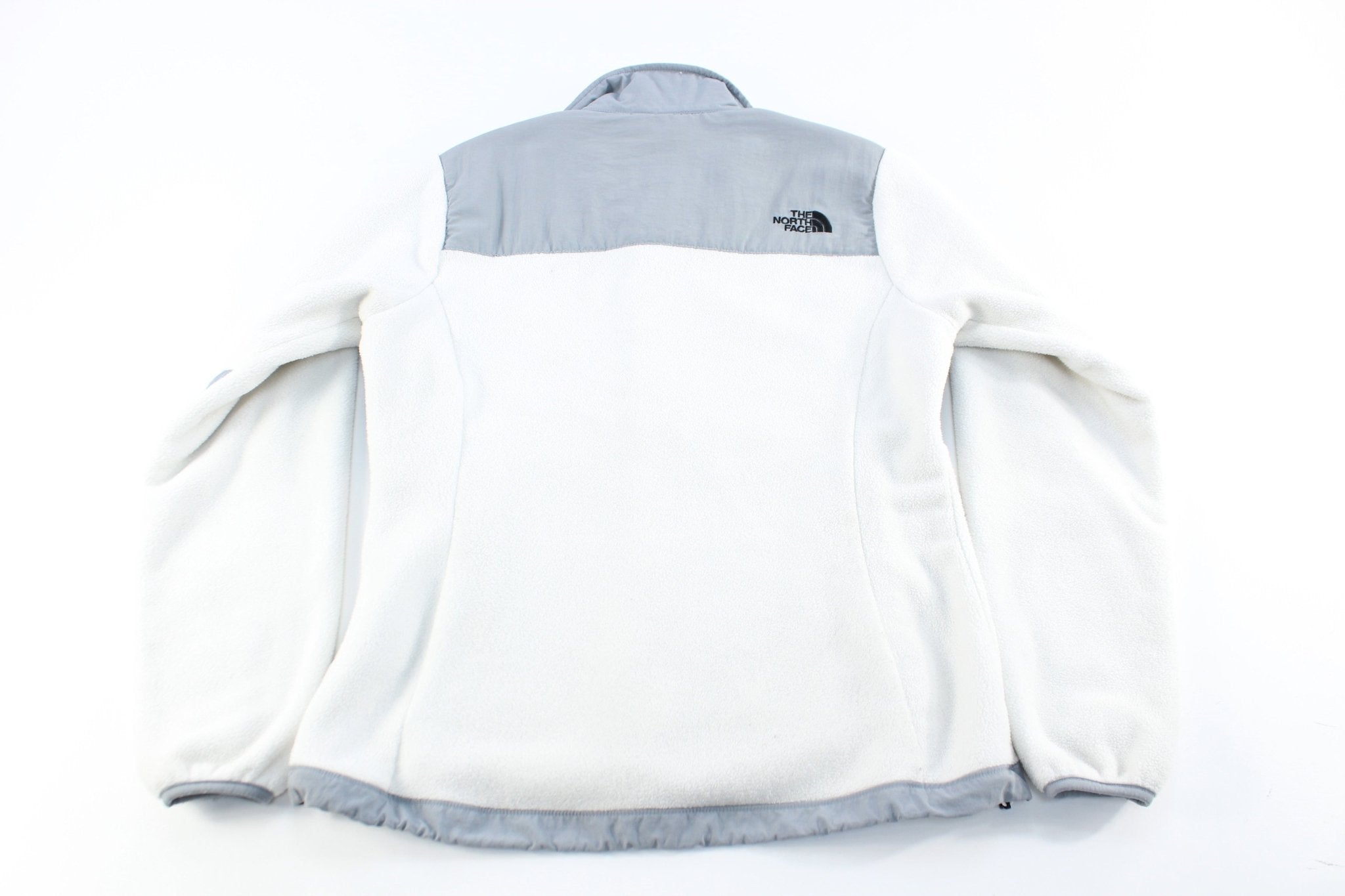 Women's The North Face Embroidered Logo White & Grey Zip Up Jacket - ThriftedThreads.com