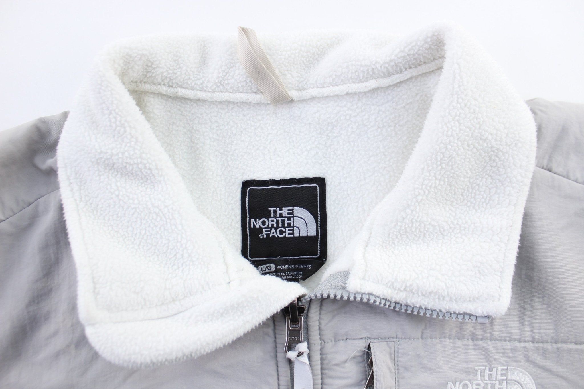 Women's The North Face Embroidered Logo White Zip Up Jacket - ThriftedThreads.com