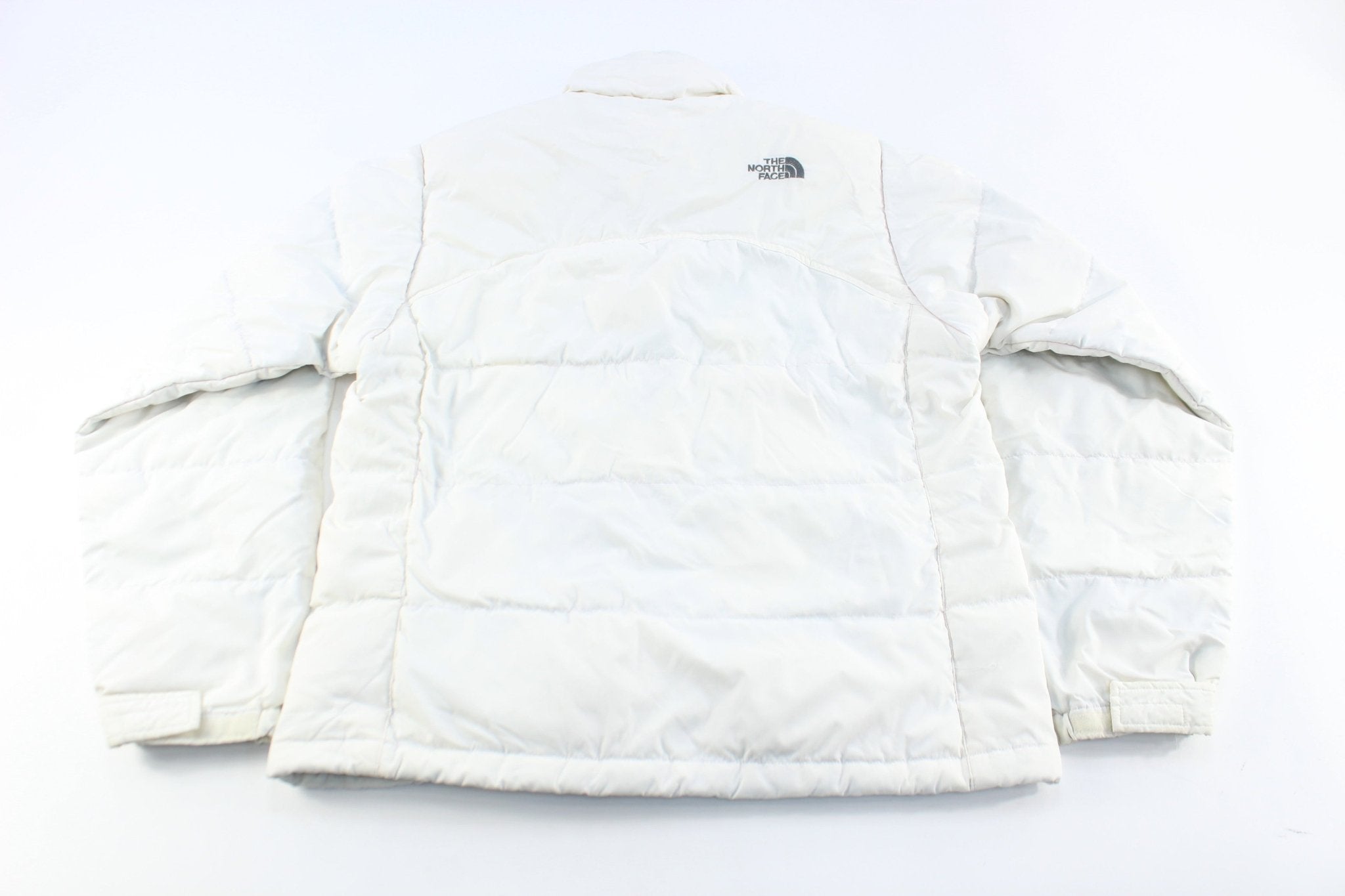 Women's The North Face Embroidered Logo White Zip Up Jacket - ThriftedThreads.com