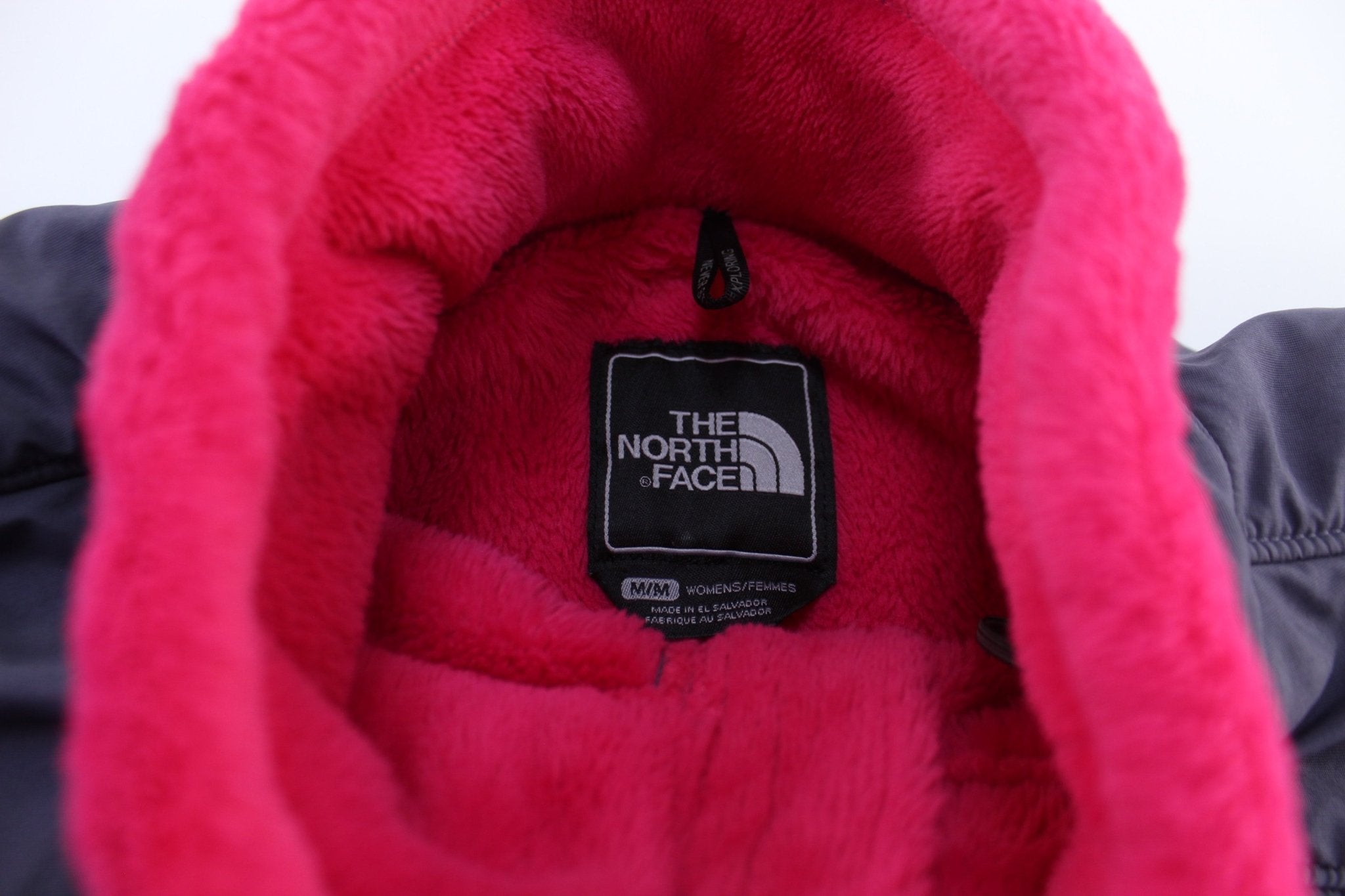 Women's The North Face Pink & Grey Sherpa Jacket - ThriftedThreads.com