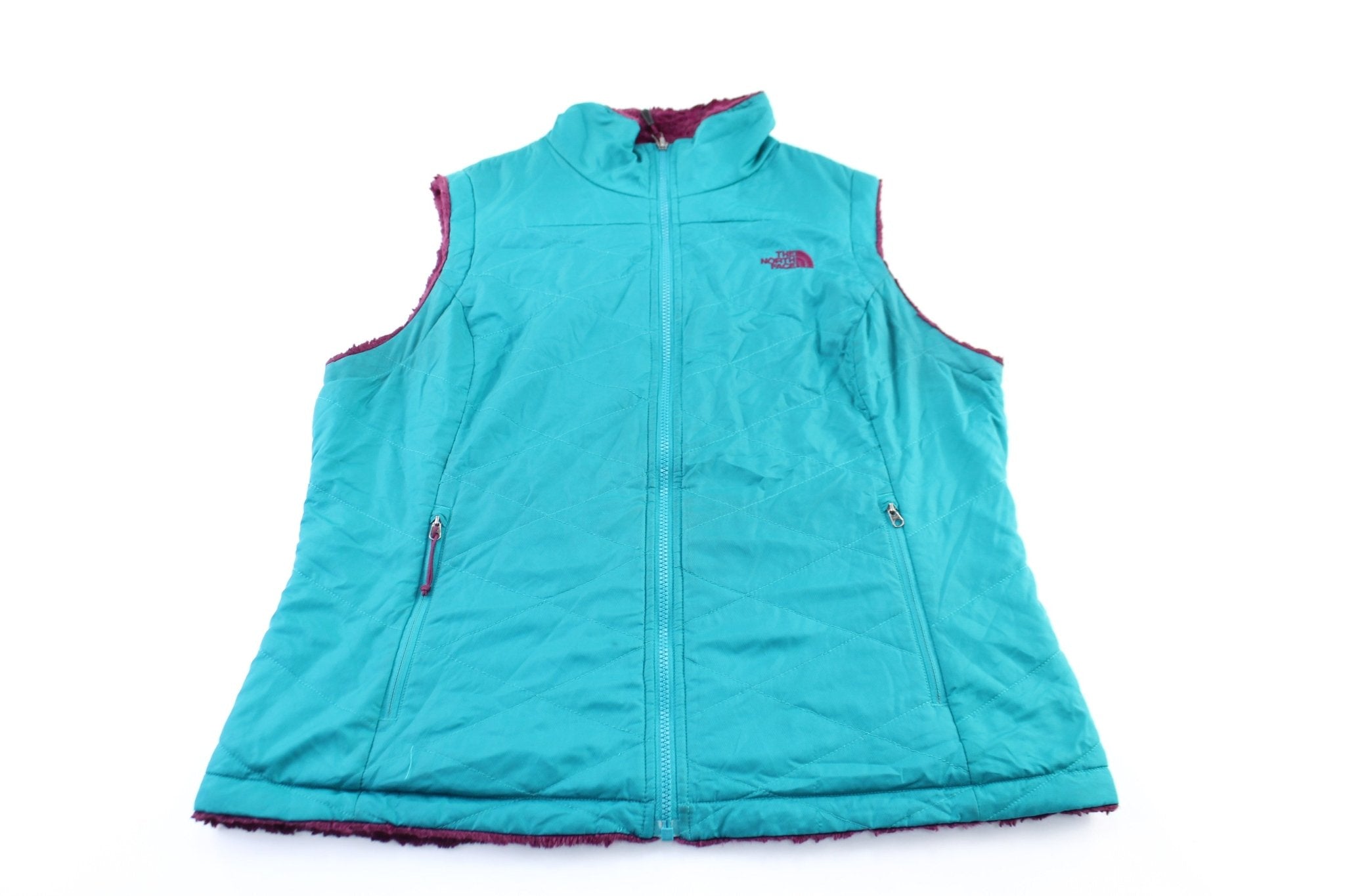 Women's The North Face Purple & Aqua Reversible Zip Up Jacket - ThriftedThreads.com
