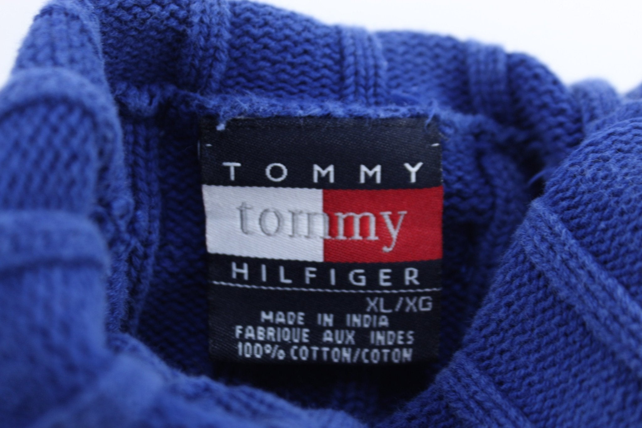 Women's Tommy Hilfiger Embroidered Logo Blue Sweater - Sweater - Thrifted Threads