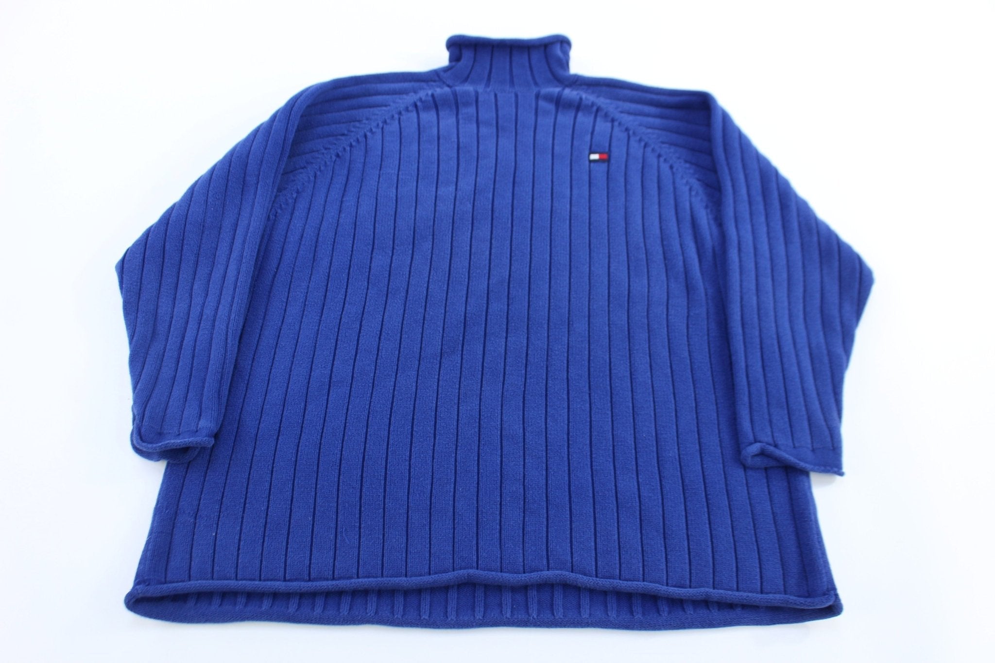 Women's Tommy Hilfiger Embroidered Logo Blue Sweater - Sweater - Thrifted Threads