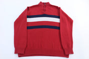 Women's Tommy Hilfiger Embroidered Logo Quarter Zip Sweater - Sweater - Thrifted Threads