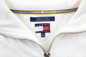 Women's Tommy Hilfiger Logo Patch White Pullover Jacket - ThriftedThreads.com