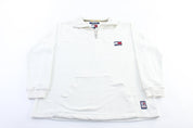 Women's Tommy Hilfiger Logo Patch White Pullover Jacket - ThriftedThreads.com