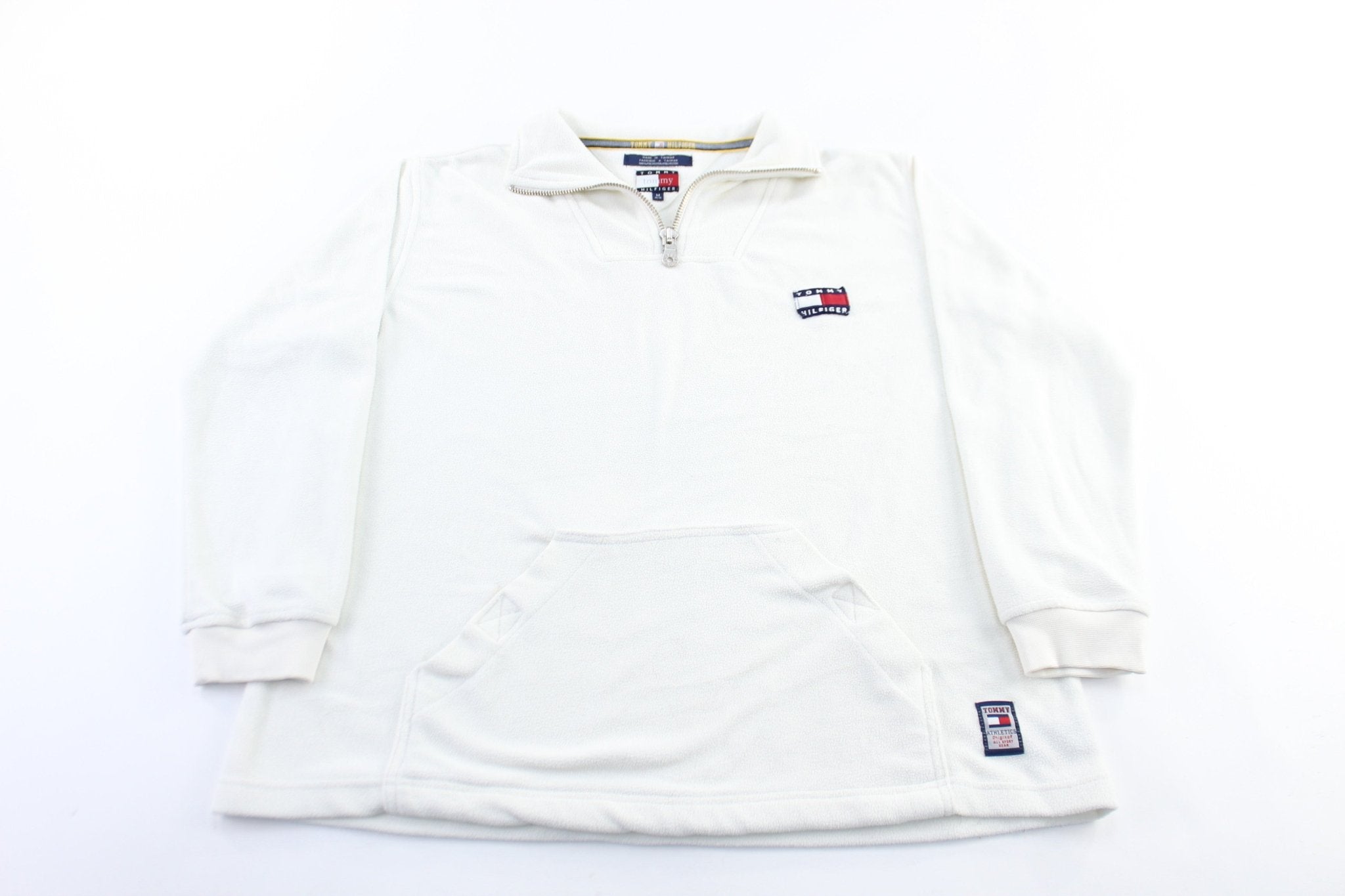 Women's Tommy Hilfiger Logo Patch White Pullover Jacket - ThriftedThreads.com