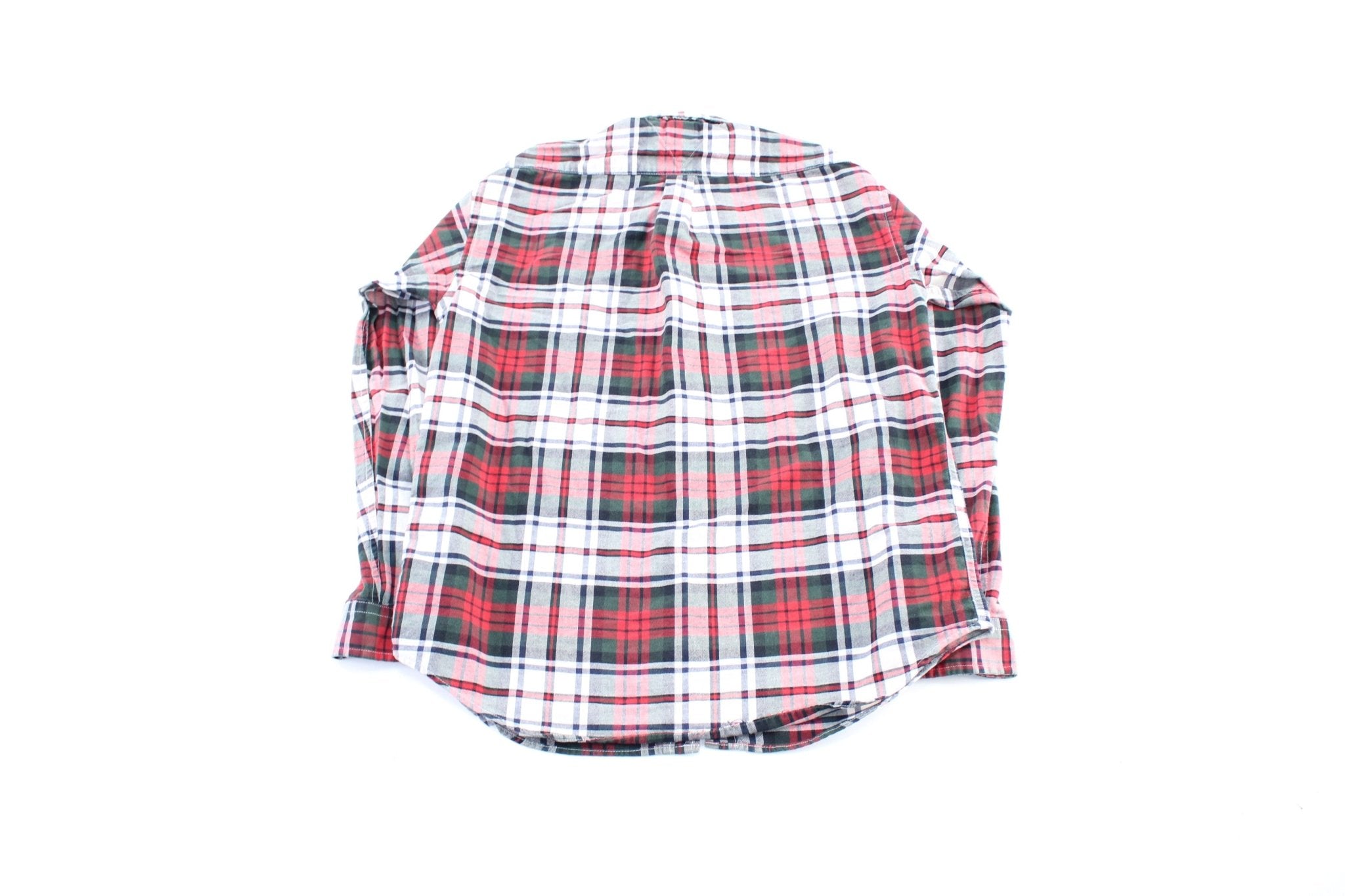 Women's Tommy Hilfiger Red, Green, & White Plaid LS Button Down - ThriftedThreads.com