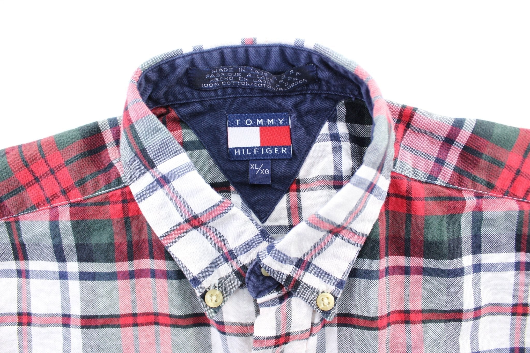 Women's Tommy Hilfiger Red, Green, & White Plaid LS Button Down - Button Ups/Downs - Thrifted Threads