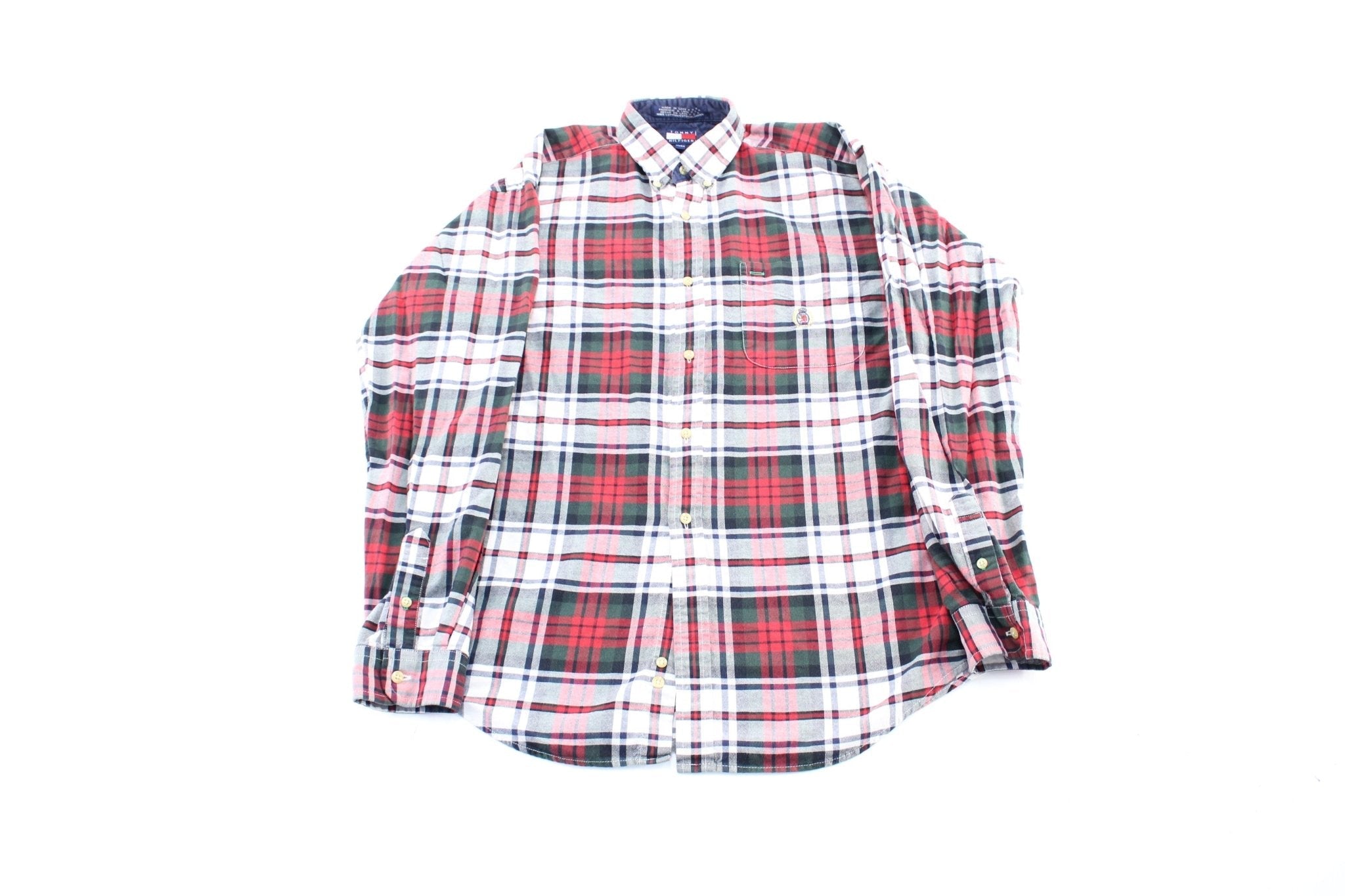 Women's Tommy Hilfiger Red, Green, & White Plaid LS Button Down - Button Ups/Downs - Thrifted Threads