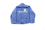 Women's Tweety Embroidered Fleece Zip Up Hoodie - Jacket - Thrifted Threads