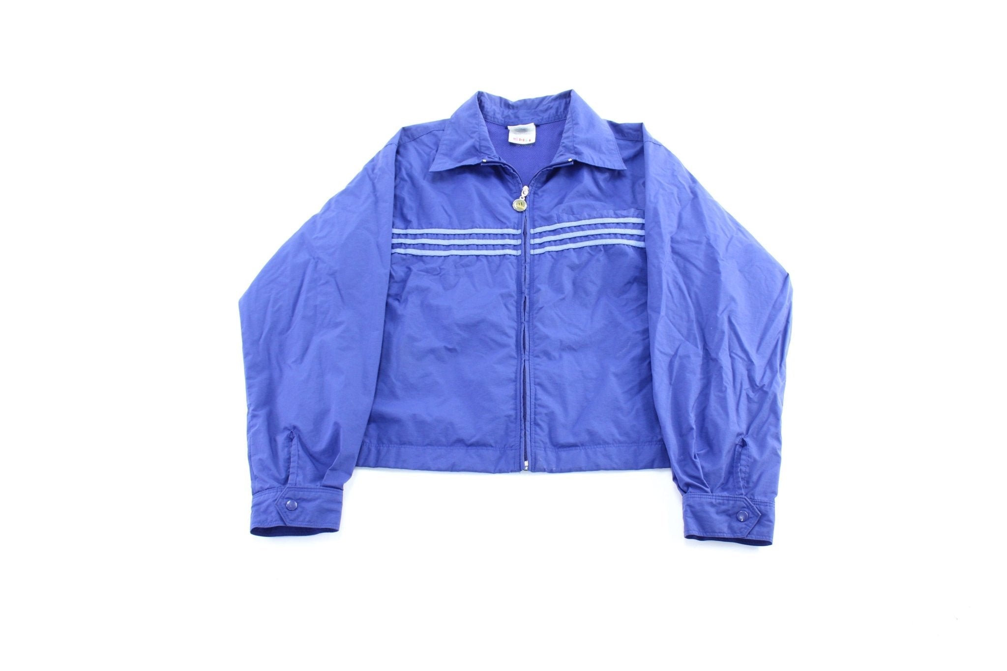 Women's Vintage Adidas Blue Striped Zip Up Jacket - Jacket - Thrifted Threads