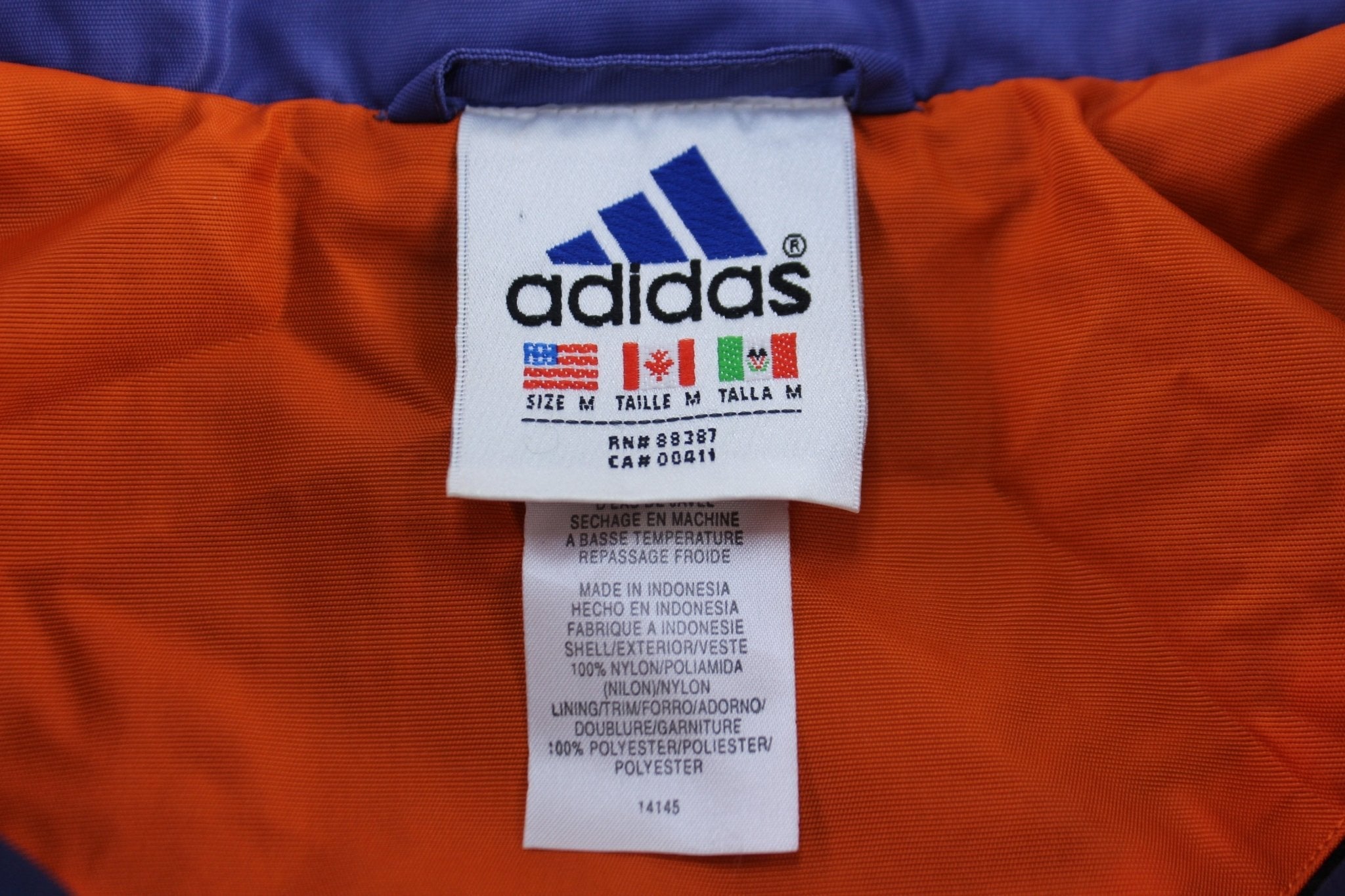 Women's Vintage Adidas Embroidered Logo Blue Striped Zip Up Jacket - Jackets - Thrifted Threads