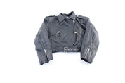 Women's Vintage Black Leather Zip Up Jacket - Jacket - Thrifted Threads