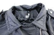 Women's Vintage Black Leather Zip Up Jacket - Jacket - Thrifted Threads