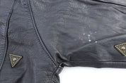 Women's Vintage Copper Key Leather Bomber Jacket - ThriftedThreads.com