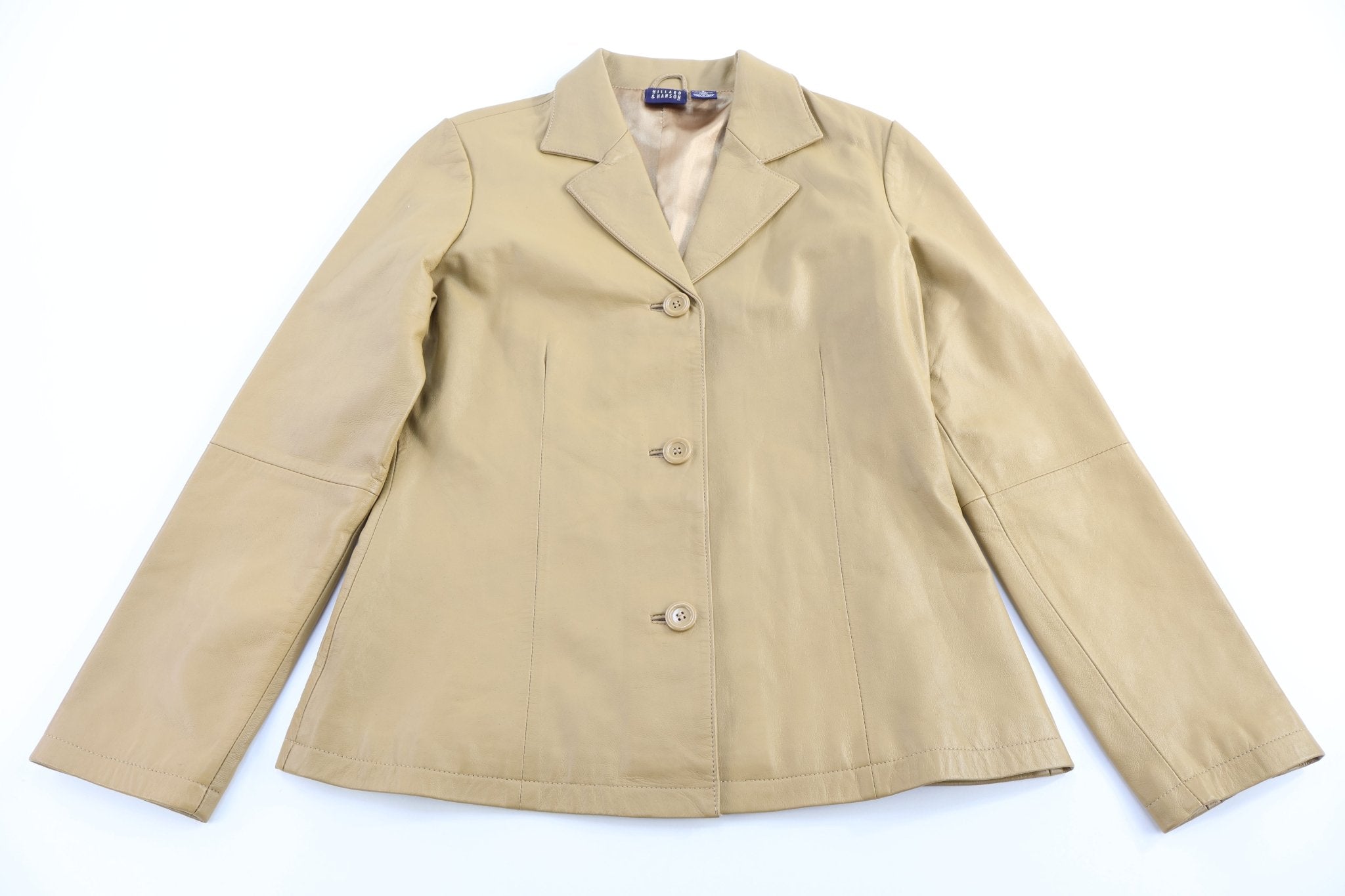 Women's Vintage Hillard & Hanson Tan Leather Jacket - jacket - Thrifted Threads