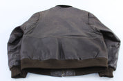 Women's Vintage London Fog Brown Leather Bomber Jacket - ThriftedThreads.com