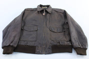 Women's Vintage London Fog Brown Leather Bomber Jacket - ThriftedThreads.com