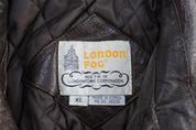 Women's Vintage London Fog Brown Leather Bomber Jacket - ThriftedThreads.com