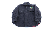 Women's Vintage Navy Embroidered Wool LS Button Down Shirt - ThriftedThreads.com