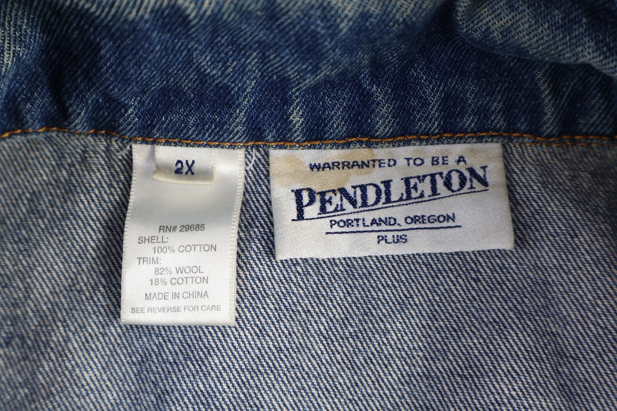 Women's Vintage Pendleton Aztec Pattern Denim Vest - Vest - Thrifted Threads