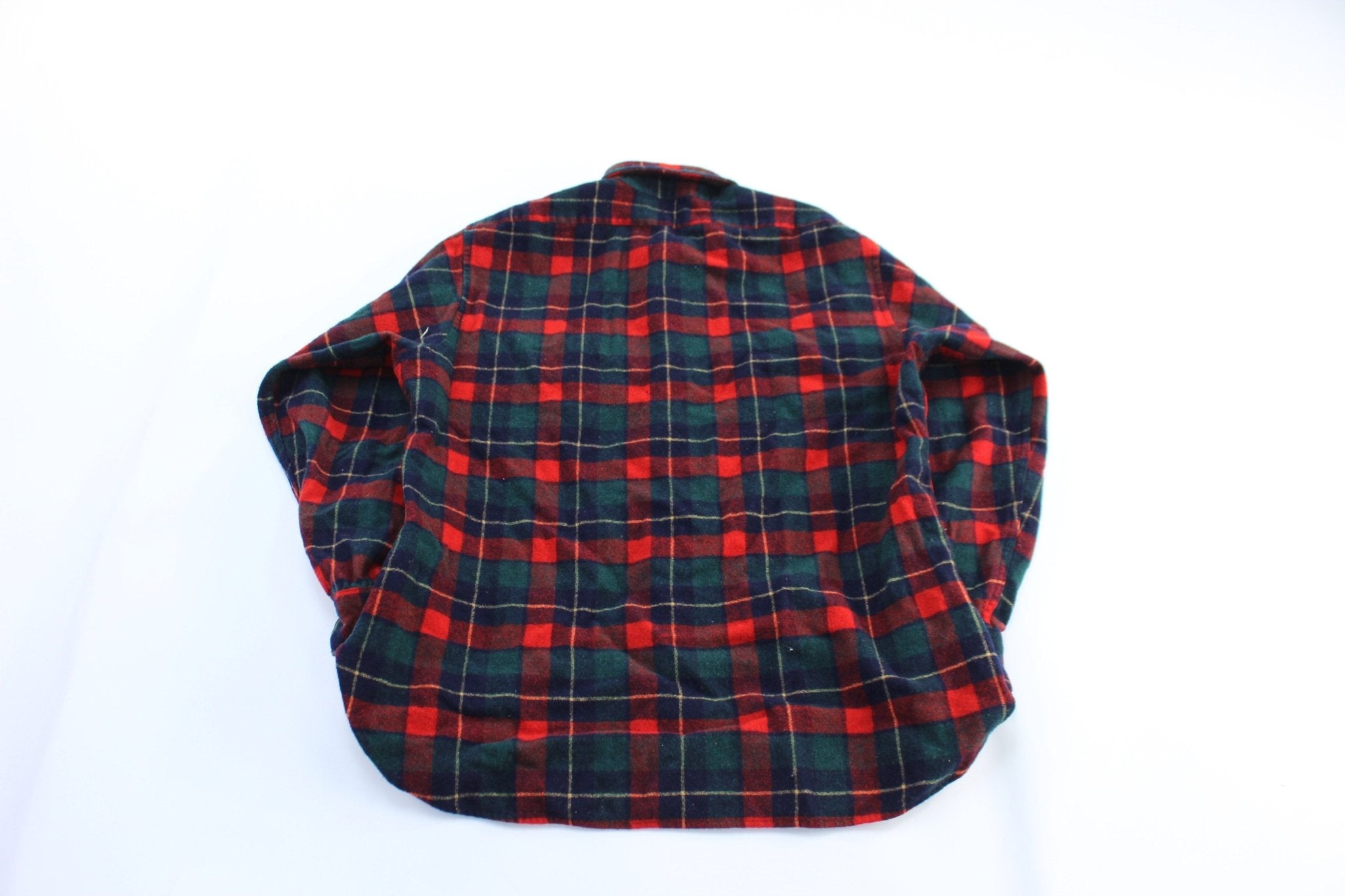 Women's Vintage Pendleton Woolen Mills Red & Green LS Button Down Shirt - ThriftedThreads.com