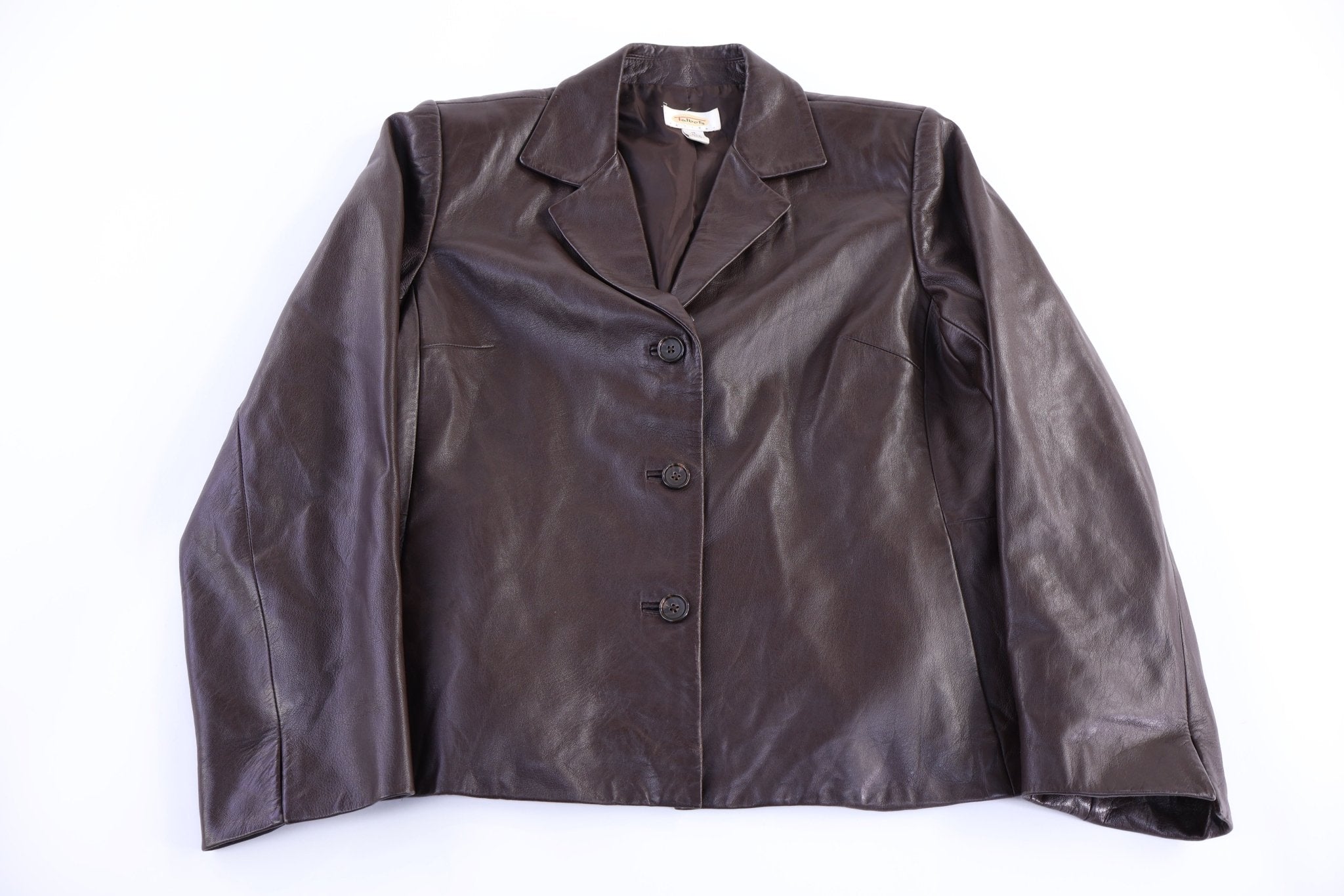 Women's Vintage Talbots Brown Leather Jacket - Jacket - Thrifted Threads
